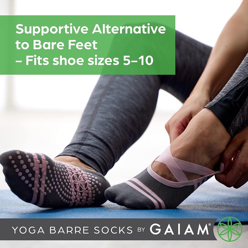 Gaiam Grippy Studio Yoga Socks for Extra Grip in Standard or Hot Yoga - Image 5